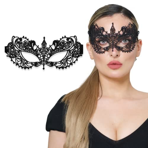 Luxurious Lace Masquerade Mask for Women - Venetian Party, Prom, Mardi Gras, Halloween