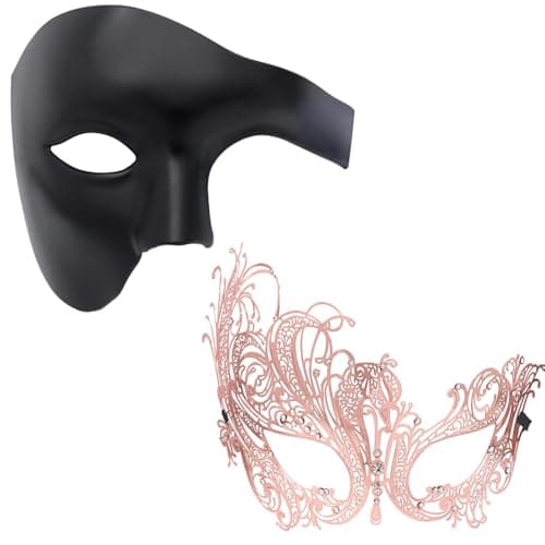 Couples Masquerade Mask Set for Holidays & Parties