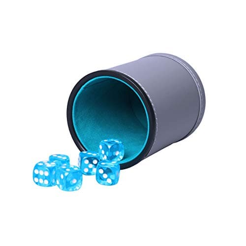 Quiet-Shaking Dice Cup Set for Yahtzee, Farkle, Liars, PU Leather & Felt-Lined