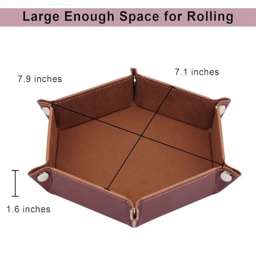 K.T. Fancy 8-Piece Folding D&D Dice Tray withPU Leather & Velvet Storage Box