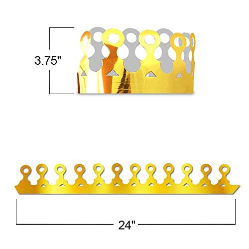 ArtCreativity Gold Crown Foil Party Hats 24 Pack Golden Birthday Hats
