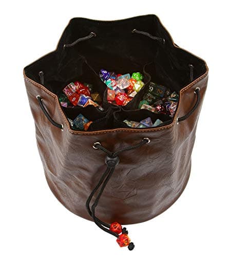 Forged Dice Co. Pouch of The Endless Hoard - 7 Pockets, Holds Over 1,000 Dice - Brown/Green