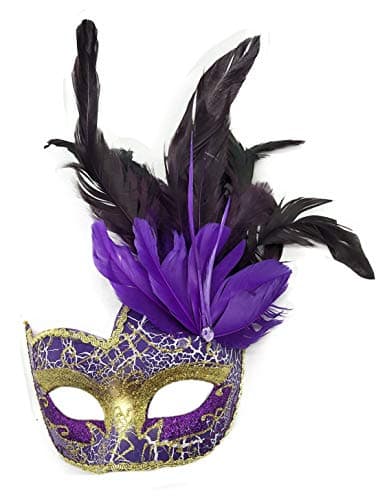 Coolwife Feather Masquerade Mask for Halloween and Cosplay
