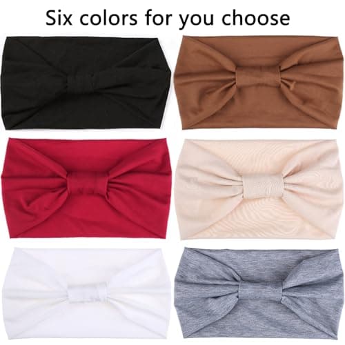 XTREND 4 Packs Wide Elastic Knotted Headbands Bohemian Style+='