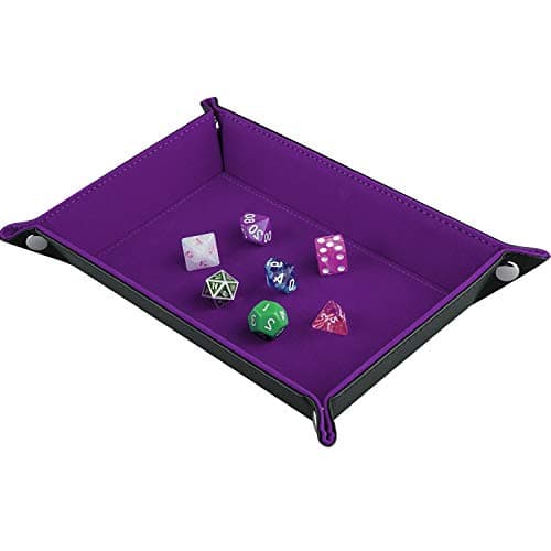 SIQUK Double Sided Folding Dice Tray in PU Leather and Velvet