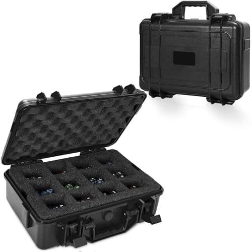 Sturdy 24 Slot Dice & Figurine Organizer Case, Perfect for Collectors and RPGs