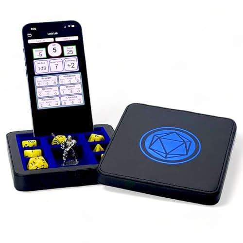 Luck Lab Compact Magnetic Dice Case with Tray & Phone Stand - RPG & D&D Dice Storage (Red)