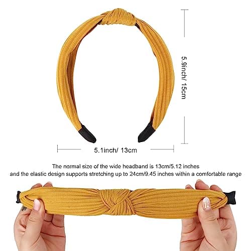 DRESHOW 8 Pack Knotted Headbands for Women Wide Turban Yoga Exercise Accessories