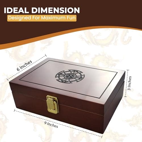 Dragon Treasure Box Dice Tower & Tray (9" x 6" x 3") | Wooden DND Accessory