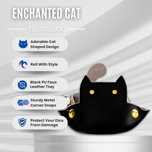 Sage’s Portal Enchanted Cat Dice Tray - Black (DND, D&D)
