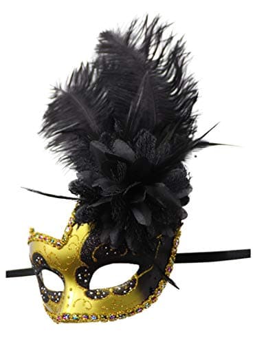 Coolwife Feather Masquerade Mask for Halloween and Cosplay