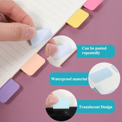 360pcs Colorful Book Markers & Tabs, Reusable for Books, Notebooks & Bibles, 18 Colors