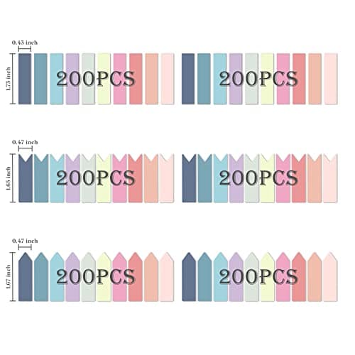 Temiary 1200 Piece Translucent Sticky Index Tabs for Books, Notebooks, and More
