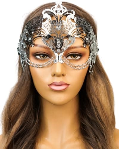 BEYOND MASQUERADE Queen's Masquerade Mask for Women, Large Eyes, Halloween Cosplay