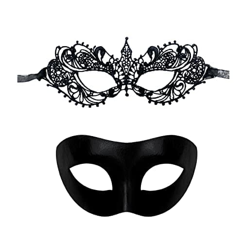 Erythem Couples Venetian Masquerade Mask Set - Halloween & Mardi Gras