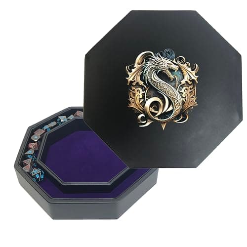 Dragon Seal Royal Purple Felt RPG Dice Tray with Storage Lid