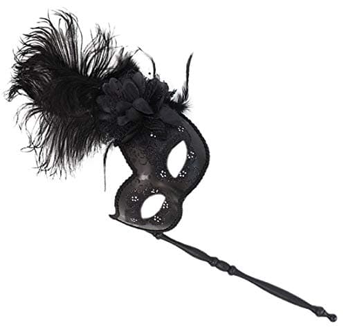 Awlsyj Women's Feather Masquerade Mask