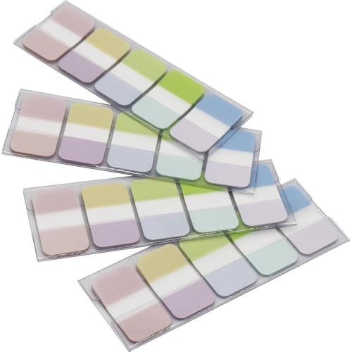 Assorted Colors 0.98x1.71 Inch Sticky Tabs, 4 Dispensers/Pack, 400 Pages Total