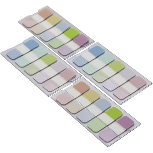 Assorted Colors 0.625 x 1.71 Inch Sticky Tabs, 4 Dispensers/Pack, 400 Pages