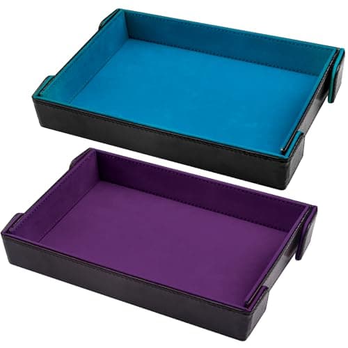 SIQUK Gray Violet Magnetic Dice Tray for D&D RPG Games