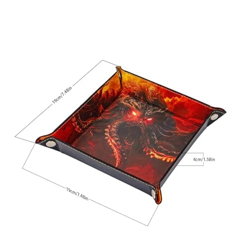 PU Leather Portable Dice Rolling Mat for RPG Games and Jewelry Valet