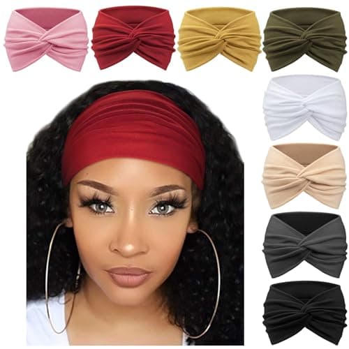 DRESHOW 8 Pack Adjustable Knotted Headbands for Women & Girls
