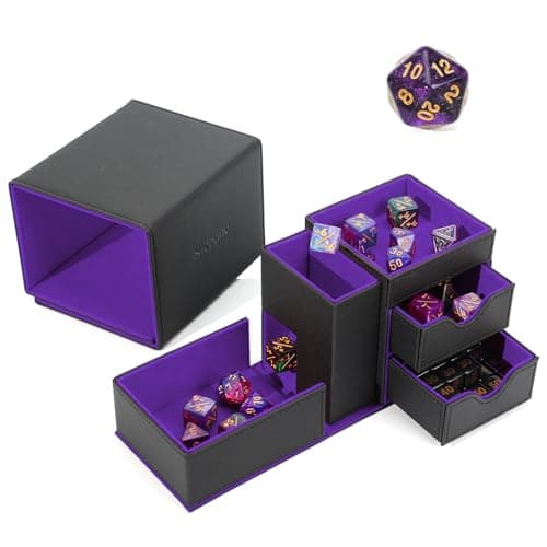 Black/Blue Dice Tower & Storage Box, DND Accessories Gifts