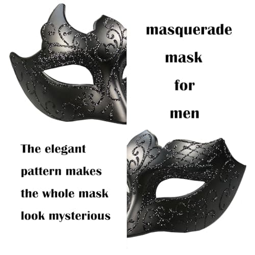 Yimianshou Masquerade Mask Set for Couples Mardi Gras & Venetian Party Halloween Costume Accessory