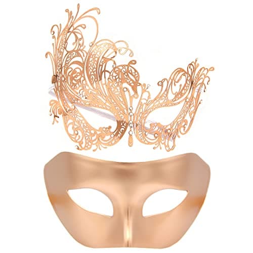 IETANG Couple Half Venetian Masquerade Mask for Parties