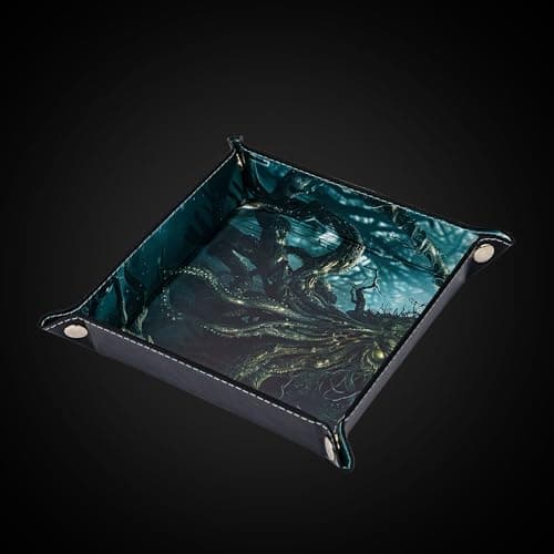 PU Leather Portable Dice Rolling Mat for RPG Games and Jewelry Valet
