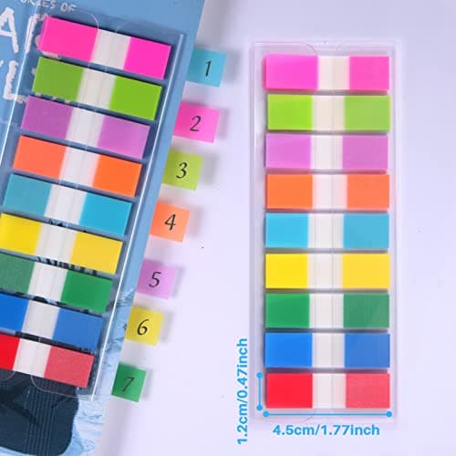 900 Pieces Moinker PET Multicolor Sticky Tabs Bookmarks Office School Planner Memo