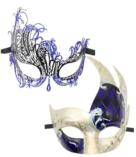 Coolwife Metal Venetian Masquerade Mask for Mardi Gras Party Evening Prom