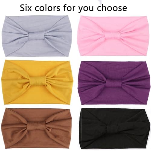 XTREND 4 Packs Wide Elastic Knotted Headbands Bohemian Style+='