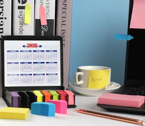 Sticky Notes Tabs for Page Markers, 2000 Piece Colored Book Tabs, PU Box (300g)
