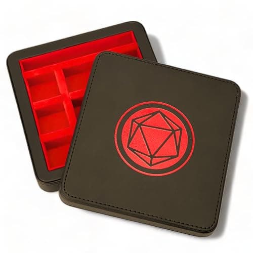 Luck Lab Compact Magnetic Dice Case with Tray & Phone Stand - RPG & D&D Dice Storage (Red)