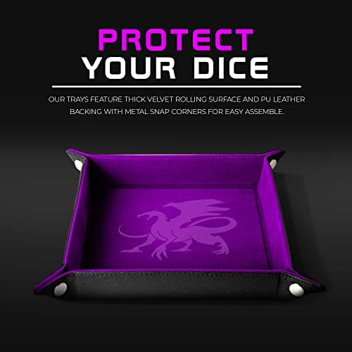 AKO Dice Purple Velvet Tray for RPG, DND, and More