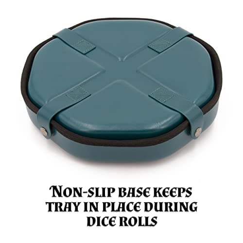 CASEMATIX Dice Tray and Storage Case for 115+ RPG Dice - Magnetic Snaps, Embossed Design, Non-Scratch Interior