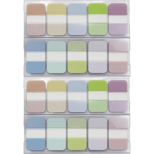 Assorted Colors 0.98x1.71 Inch Sticky Tabs, 4 Dispensers/Pack, 400 Pages Total