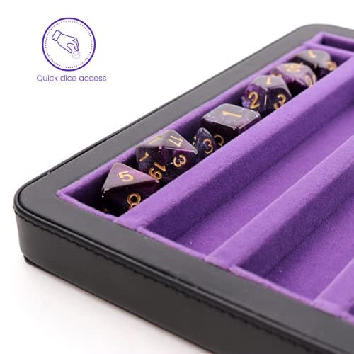Guarida Dice 7 Tray with Magnetic Lid - Dragon Purple, Perfect for DND and RPG Games