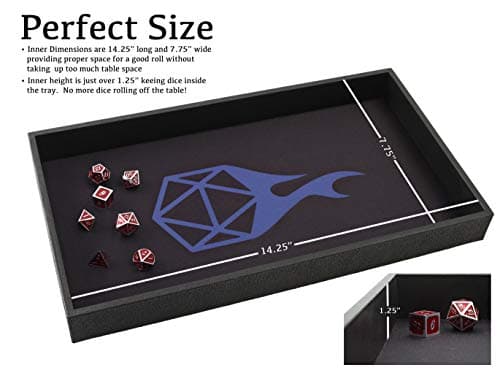 Forged Dice Co. Double Sided Neoprene Dice Mat - 14" Removable Tray for Board Games & Tabletop RPGs