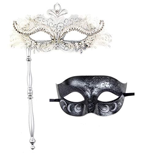 IETANG Gorgeous Venetian Masquerade Masks for Couples Party Costumes Accessory