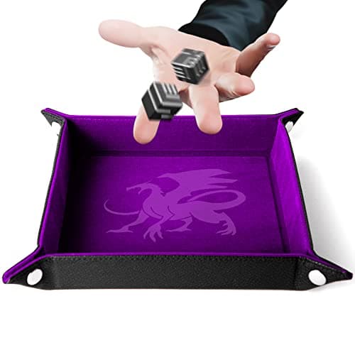 AKO Dice Purple Velvet Tray for RPG, DND, and More