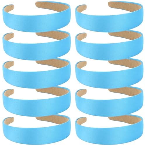 Wecoe 10 Pack Satin Headbands for Women and Girls