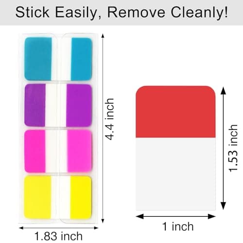 KICNIC 1 Inch Sticky Index Tabs, 480 Pieces, Self Adhesive Page Markers