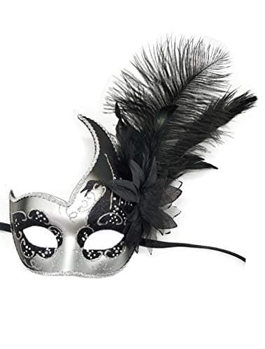 Coolwife Feather Masquerade Mask for Halloween and Cosplay