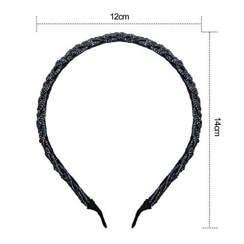 MTLEE Sparkly Crystal Beaded Headbands for Women (Classic Colors)