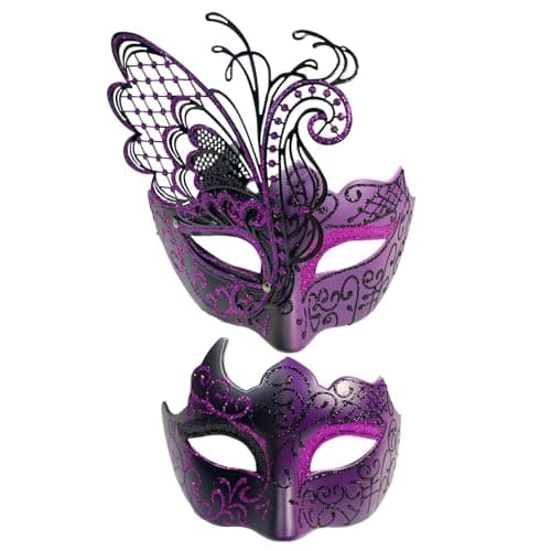 Masquerade Mask Set for Women Couples Venetian Mardi Gras Halloween