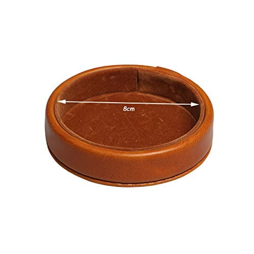 Brown Leatherette Dice Cup with Lid, 6 Dices, Velvet Interior, Quiet Shaking for Liars Dice, Farkle, Yahtzee