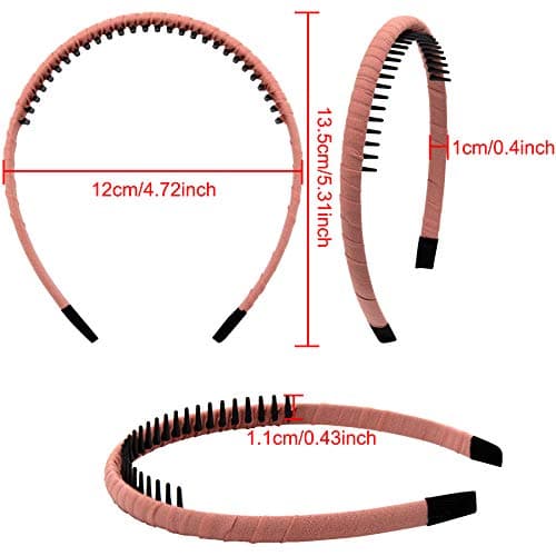 Duufin Teeth Comb Headbands for Girls and Women, 12 Colors