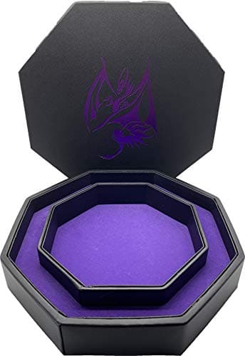 Norse Foundry Purple Dragon 8" Octagon D&D Dice Tray - Storage Lid Included